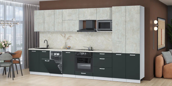 Кухонный гарнитур Интерлиния Мила Лайт 3.7-ПМ4 