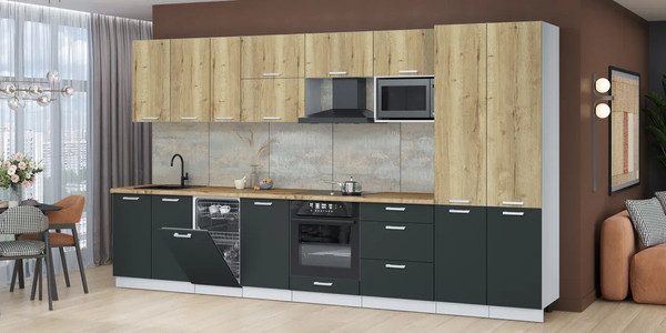 Кухонный гарнитур Интерлиния Мила Лайт 3.7-ПМ4 