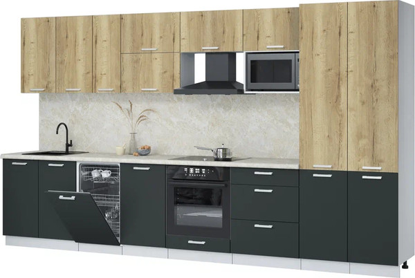 Кухонный гарнитур Интерлиния Мила Лайт 3.7-ПМ4  - фото