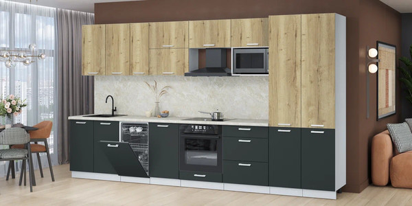 Кухонный гарнитур Интерлиния Мила Лайт 3.7-ПМ4 