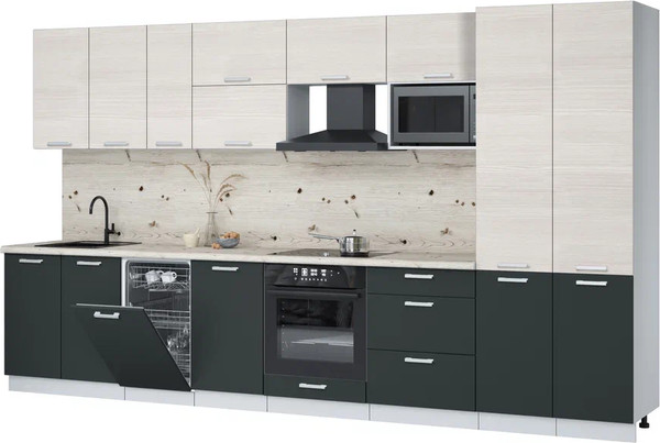 Кухонный гарнитур Интерлиния Мила Лайт 3.7-ПМ4  - фото