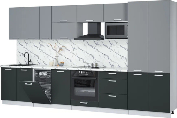 Кухонный гарнитур Интерлиния Мила Лайт 3.7-ПМ4  - фото