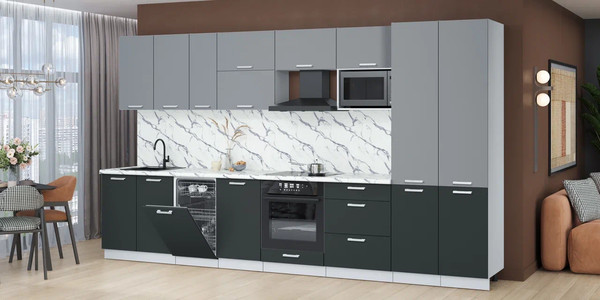 Кухонный гарнитур Интерлиния Мила Лайт 3.7-ПМ4 