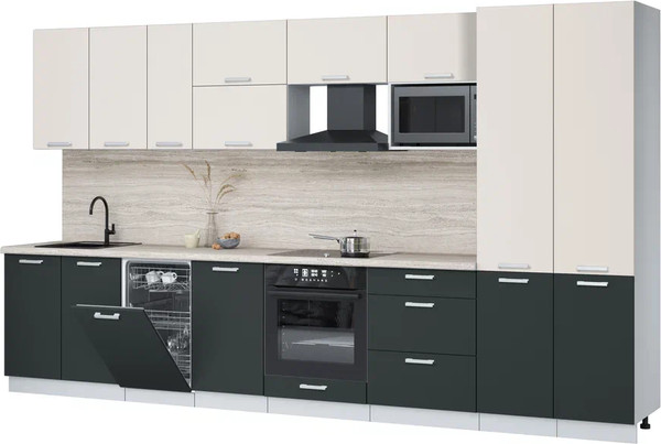 Кухонный гарнитур Интерлиния Мила Лайт 3.7-ПМ4  - фото