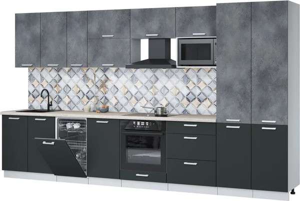 Кухонный гарнитур Интерлиния Мила Лайт 3.7-ПМ4 - фото