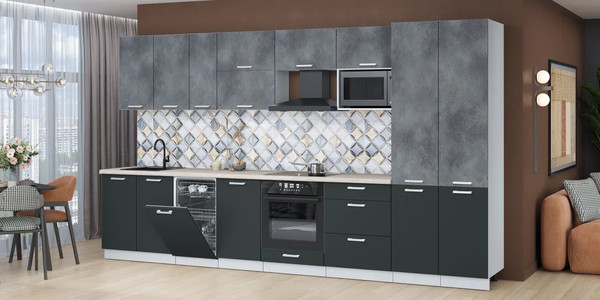 Кухонный гарнитур Интерлиния Мила Лайт 3.7-ПМ4