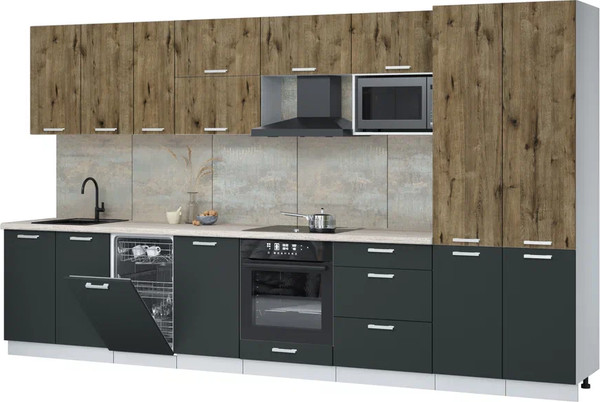 Кухонный гарнитур Интерлиния Мила Лайт 3.7-ПМ4 - фото