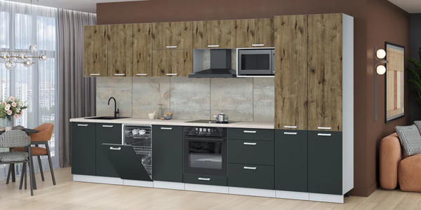 Кухонный гарнитур Интерлиния Мила Лайт 3.7-ПМ4