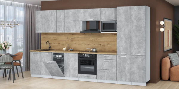 Кухонный гарнитур Интерлиния Мила Лайт 3.7-ПМ4 