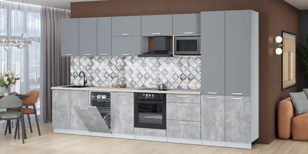 Кухонный гарнитур Интерлиния Мила Лайт 3.7-ПМ4 