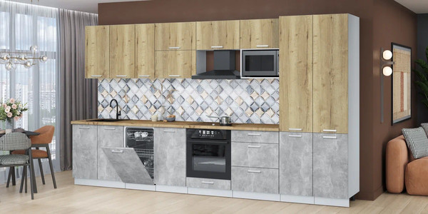 Кухонный гарнитур Интерлиния Мила Лайт 3.7-ПМ4 