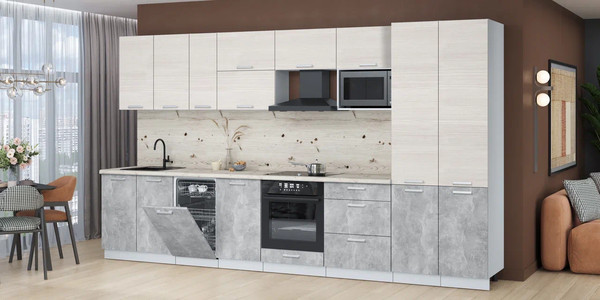 Кухонный гарнитур Интерлиния Мила Лайт 3.7-ПМ4 