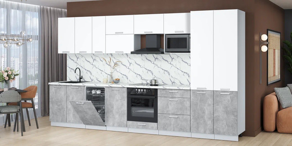 Кухонный гарнитур Интерлиния Мила Лайт 3.7-ПМ4 