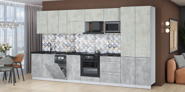 Кухонный гарнитур Интерлиния Мила Лайт 3.7-ПМ4 