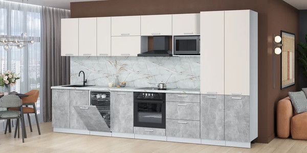 Кухонный гарнитур Интерлиния Мила Лайт 3.7-ПМ4 