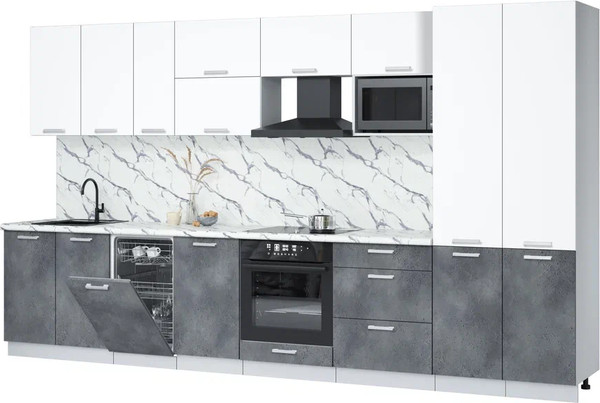 Кухонный гарнитур Интерлиния Мила Лайт 3.7-ПМ4 - фото