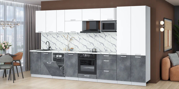 Кухонный гарнитур Интерлиния Мила Лайт 3.7-ПМ4