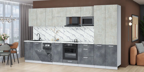 Кухонный гарнитур Интерлиния Мила Лайт 3.7-ПМ4 