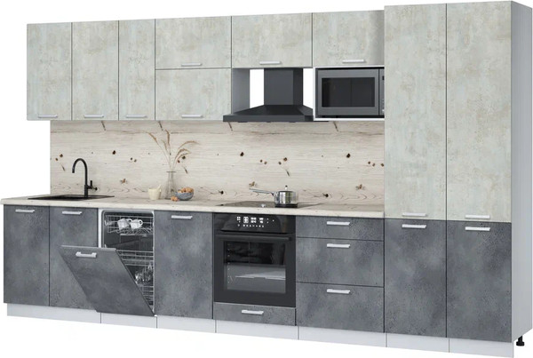 Кухонный гарнитур Интерлиния Мила Лайт 3.7-ПМ4  - фото