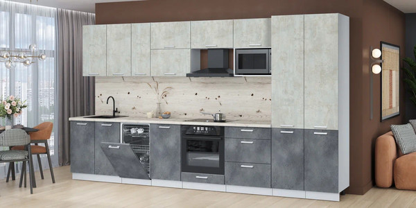 Кухонный гарнитур Интерлиния Мила Лайт 3.7-ПМ4 