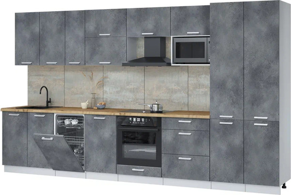 Кухонный гарнитур Интерлиния Мила Лайт 3.7-ПМ4  - фото