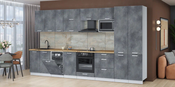 Кухонный гарнитур Интерлиния Мила Лайт 3.7-ПМ4 