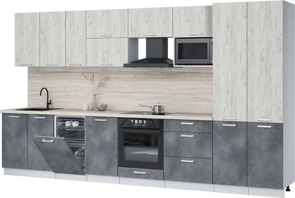 Кухонный гарнитур Интерлиния Мила Лайт 3.7-ПМ4  - фото