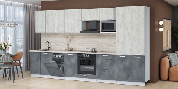 Кухонный гарнитур Интерлиния Мила Лайт 3.7-ПМ4 