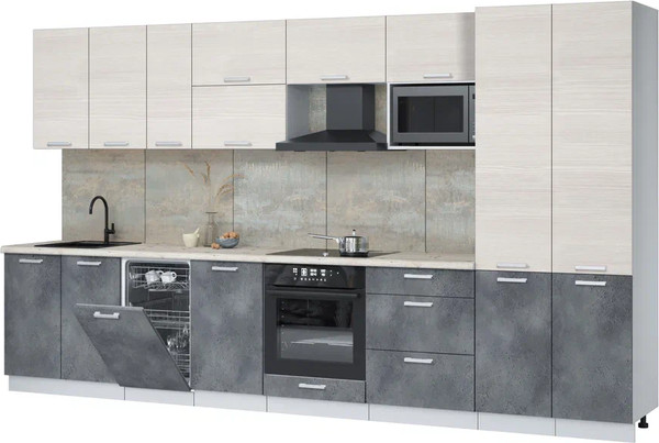 Кухонный гарнитур Интерлиния Мила Лайт 3.7-ПМ4 - фото