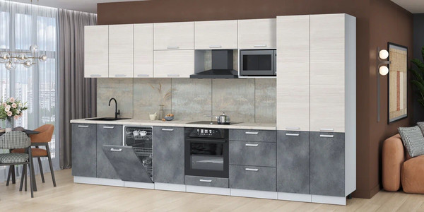 Кухонный гарнитур Интерлиния Мила Лайт 3.7-ПМ4