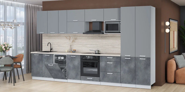 Кухонный гарнитур Интерлиния Мила Лайт 3.7-ПМ4 