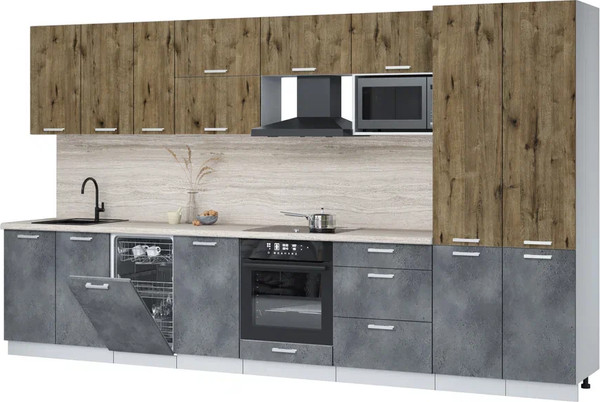 Кухонный гарнитур Интерлиния Мила Лайт 3.7-ПМ4  - фото