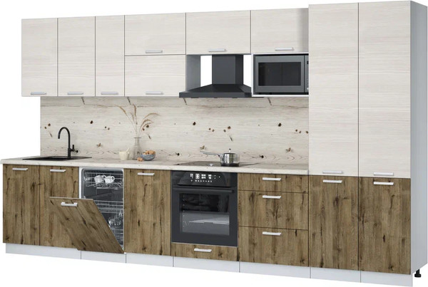 Кухонный гарнитур Интерлиния Мила Лайт 3.7-ПМ4  - фото