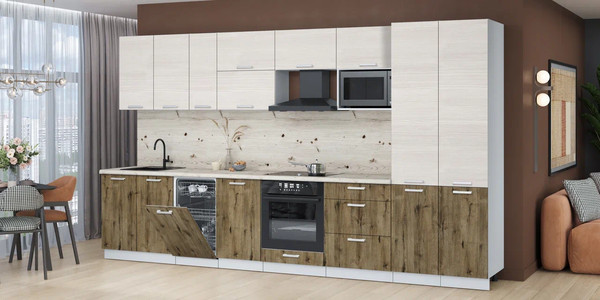 Кухонный гарнитур Интерлиния Мила Лайт 3.7-ПМ4 