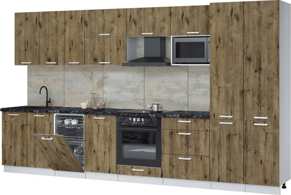 Кухонный гарнитур Интерлиния Мила Лайт 3.7-ПМ4 - фото