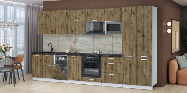 Кухонный гарнитур Интерлиния Мила Лайт 3.7-ПМ4