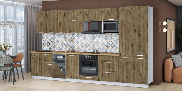 Кухонный гарнитур Интерлиния Мила Лайт 3.7-ПМ4 