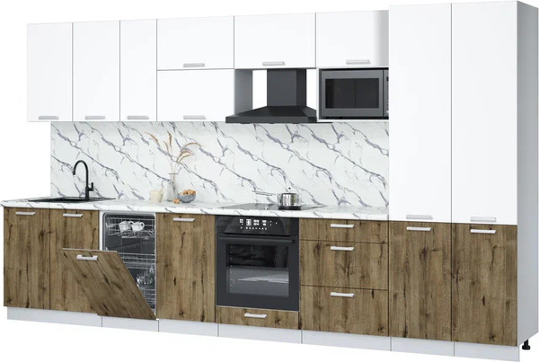 Кухонный гарнитур Интерлиния Мила Лайт 3.7-ПМ4 - фото