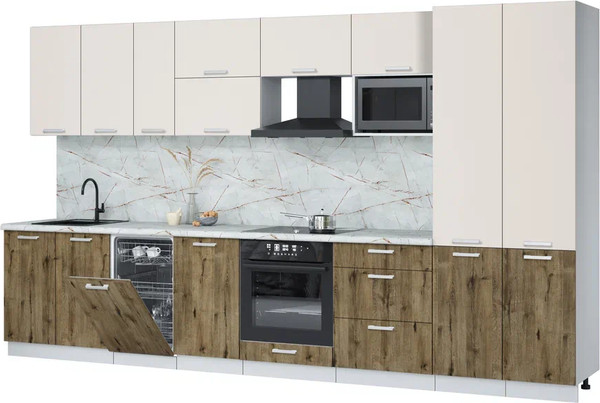 Кухонный гарнитур Интерлиния Мила Лайт 3.7-ПМ4  - фото