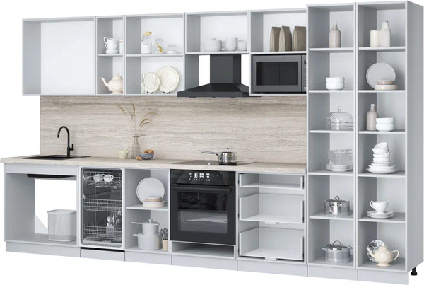 Кухонный гарнитур Интерлиния Мила Лайт 3.7-ПМ4 