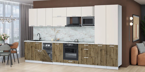 Кухонный гарнитур Интерлиния Мила Лайт 3.7-ПМ4 