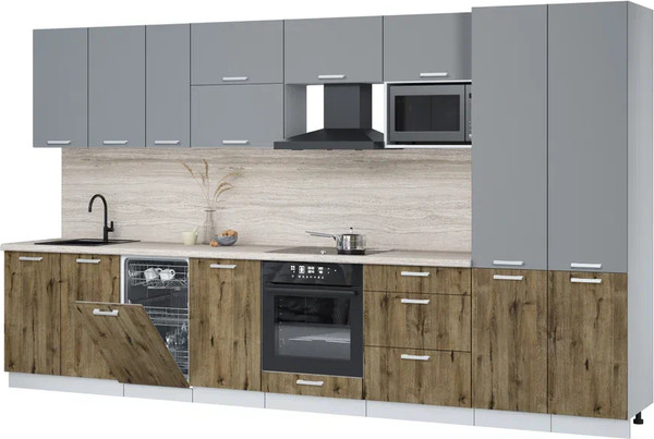 Кухонный гарнитур Интерлиния Мила Лайт 3.7-ПМ4  - фото