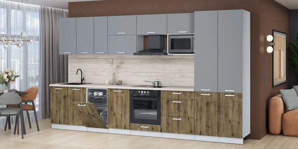 Кухонный гарнитур Интерлиния Мила Лайт 3.7-ПМ4 