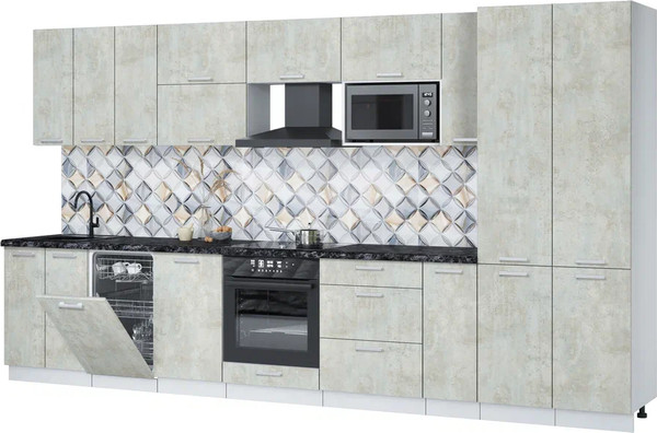 Кухонный гарнитур Интерлиния Мила Лайт 3.8-ПМ4  - фото