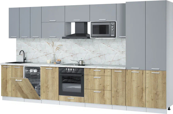 Кухонный гарнитур Интерлиния Мила Лайт 3.8-ПМ4  - фото