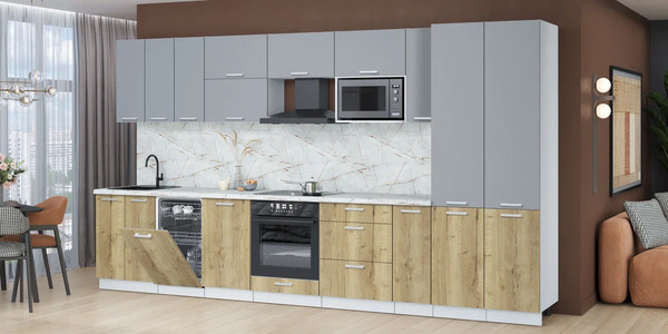 Кухонный гарнитур Интерлиния Мила Лайт 3.8-ПМ4 