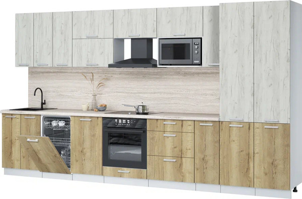 Кухонный гарнитур Интерлиния Мила Лайт 3.8-ПМ4  - фото