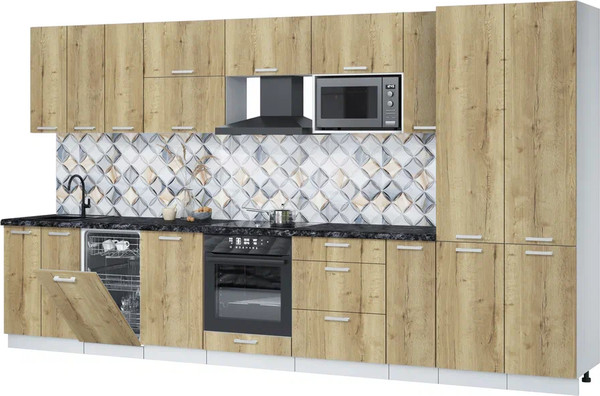 Кухонный гарнитур Интерлиния Мила Лайт 3.8-ПМ4  - фото