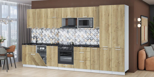 Кухонный гарнитур Интерлиния Мила Лайт 3.8-ПМ4 