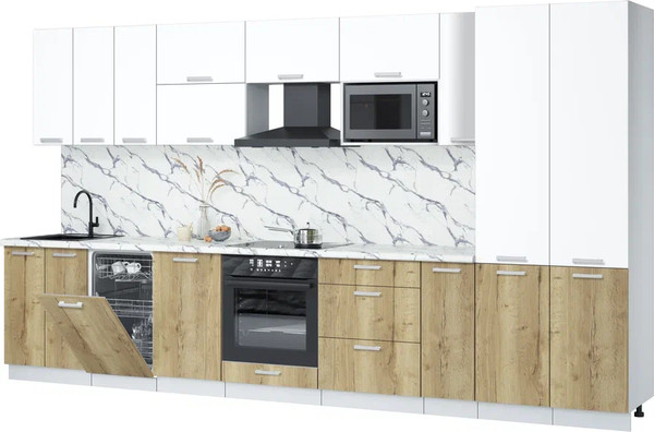 Кухонный гарнитур Интерлиния Мила Лайт 3.8-ПМ4  - фото